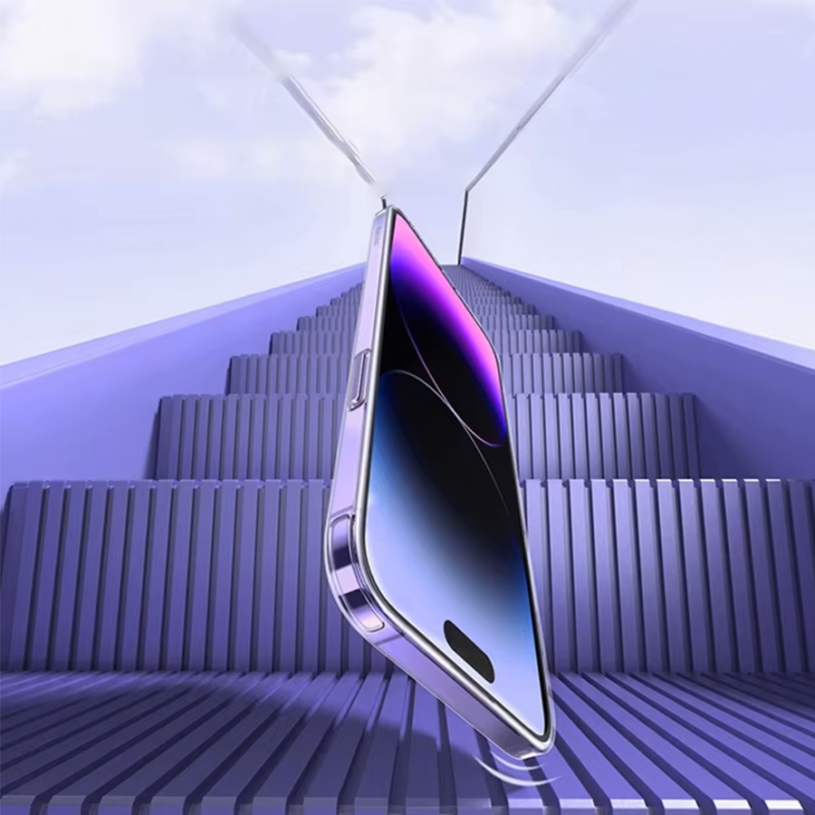 Чехол Clear Case силиконовый с защитой камеры для iPhone 14 Pro 6.1", прозрачный фото