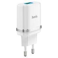 Сетевое зарядное устройство HOCO C12Q Smart 1xUSB, 3A, 18W, белый фото