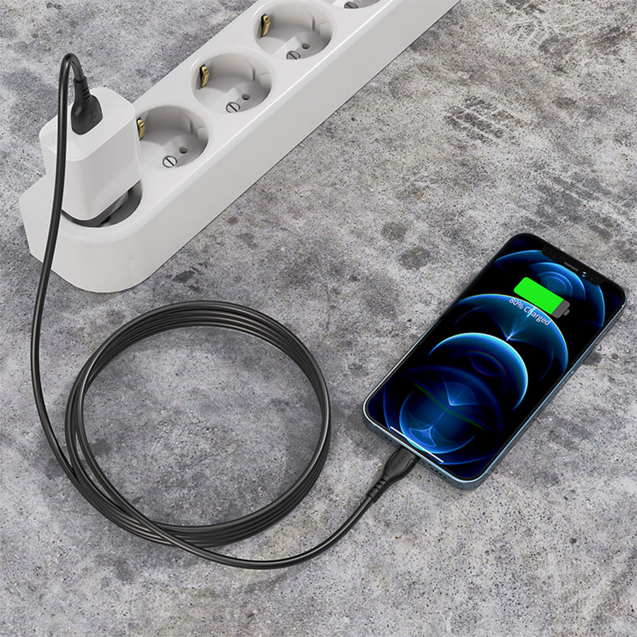 Кабель USB BOROFONE BX51 Triumph USB - Lightning, 2.4А, 1 м, черный оптом недорого с доставкой Кабель USB BOROFONE BX51 Triumph USB - Lightning, 2.4А, 1 м, черный фото