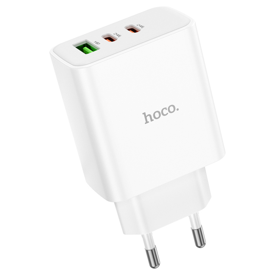 Сетевое зарядное устройство HOCO C126A Pure power 1xUSB + 2xUSB-C, 40W, белый фото