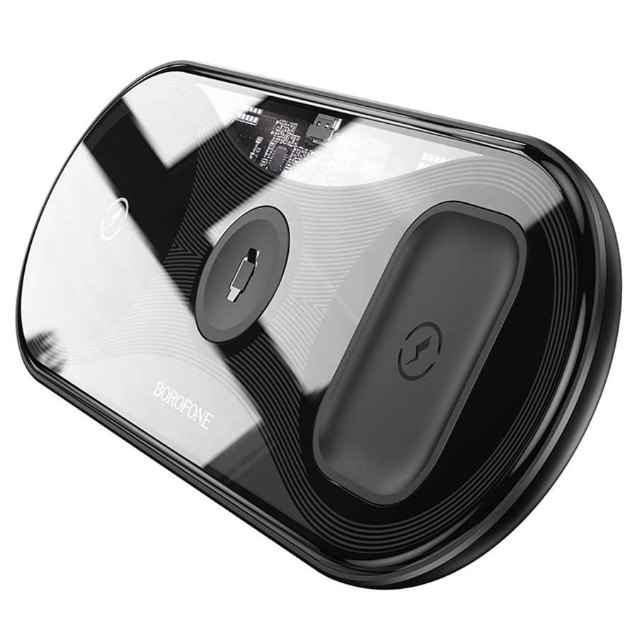 Беспроводное зарядное устройство BOROFONE BQ19 Powerful 3-in-1 для iPhone+Airpods+Apple Watch, 3A, 5W/7.5W/10W/15W, черный фото