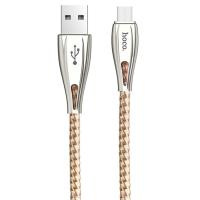 Кабель USB HOCO U56 Metal armor USB - MicroUSB, 2.4А, 1.2 м, золотой оптом недорого с доставкой Кабель USB HOCO U56 Metal armor USB - MicroUSB, 2.4А, 1.2 м, золотой фото