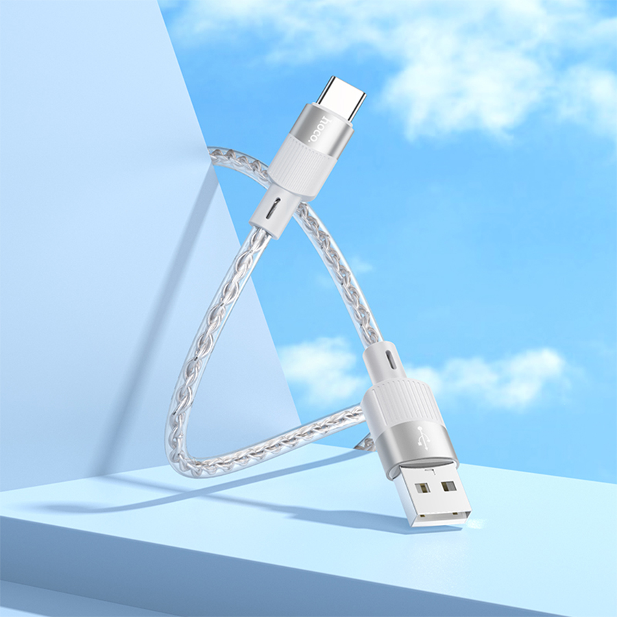 Кабель USB HOCO X99 Crystal junction USB - Type-C, 3A, 1 м, серый фото