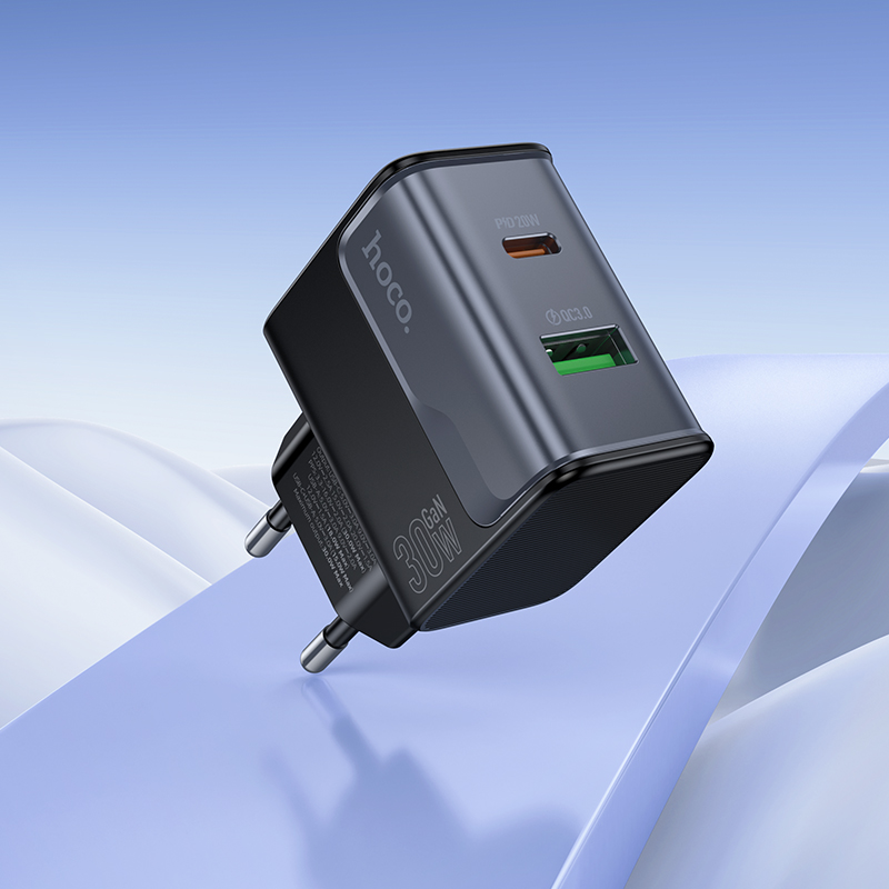 Сетевое зарядное устройство HOCO CS73A Star 1xUSB + 1xUSB-C, 3A, 30W, черный фото