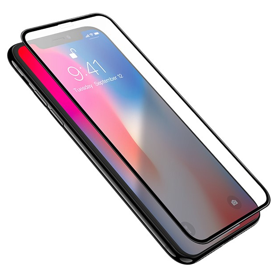Защитное стекло HOCO A12 для iPhone XS Max/11 Pro Max, Full Glue 3D, прозрачный+черная рамка фото