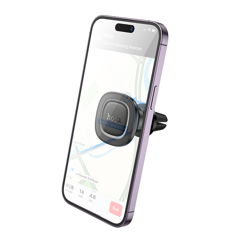 Автомобильный держатель HOCO H72 Crown, магнитный, на воздуховод, черный+серый металлик фото