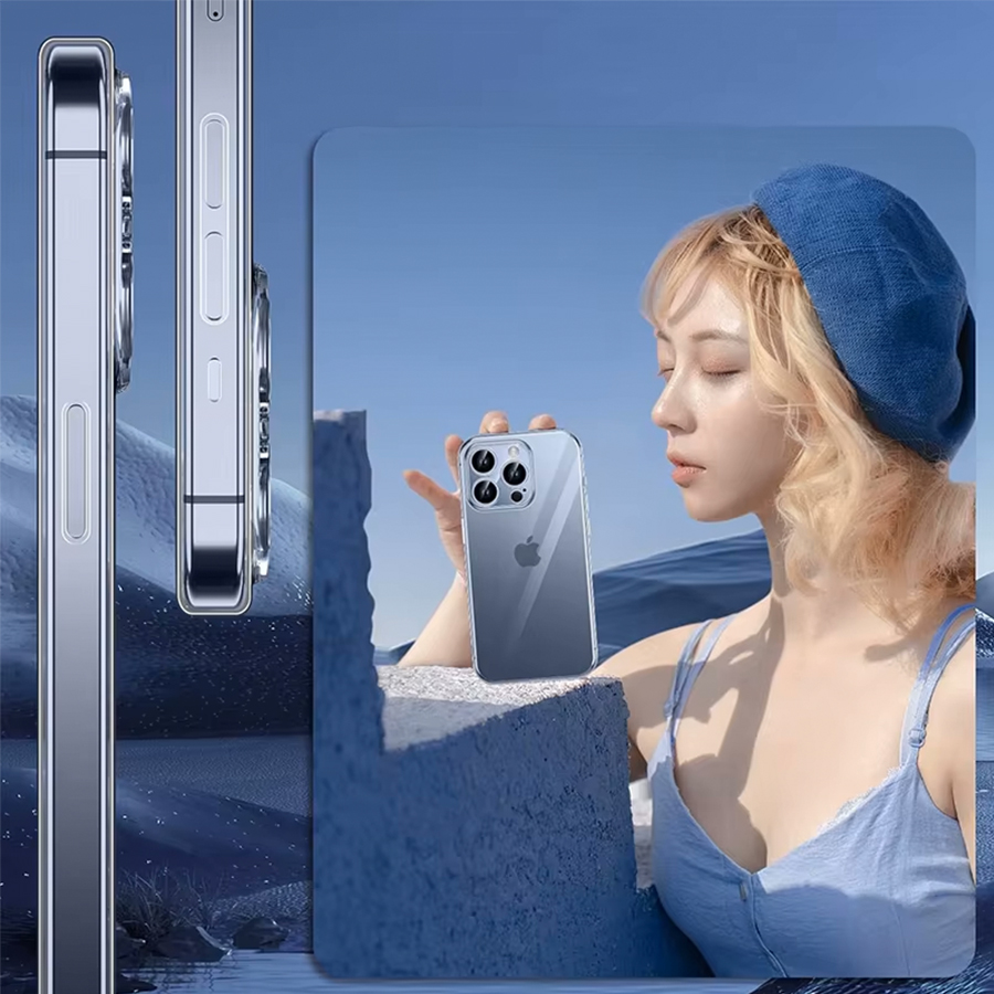 Чехол Clear Case силиконовый с защитой камеры для iPhone 13 Pro 6.1", прозрачный фото