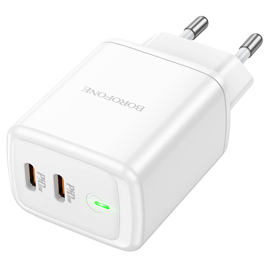 Сетевое зарядное устройство BOROFONE BN9 Reacher 2xUSB-C, 35W, белый фото