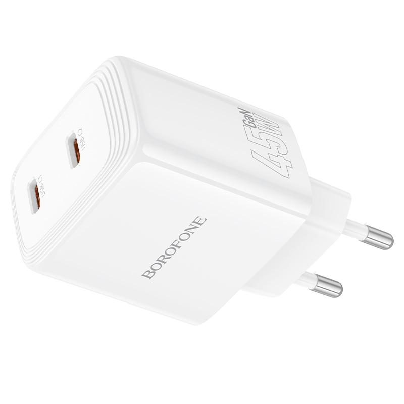 Сетевое зарядное устройство BOROFONE BN31 Cargador 2xUSB-C, 45W, белый фото