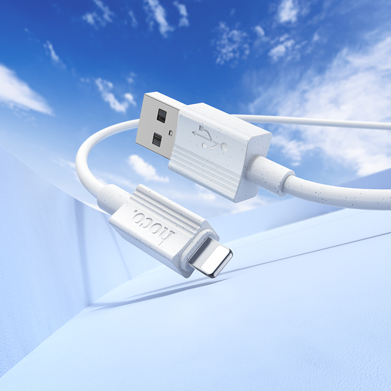 Кабель USB HOCO X107 Favor USB - Lightning, 2.4А, 1 м, белый фото