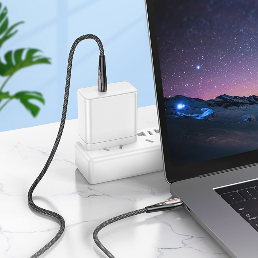 Кабель USB-C HOCO U133 Monte Type-C - Type-C, 3A, 60W, 1.2 м, черный фото