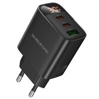 Сетевое зарядное устройство BOROFONE BA98A Ilustre  1xUSB + 2xUSB-C, 3A, 30W, черный фото