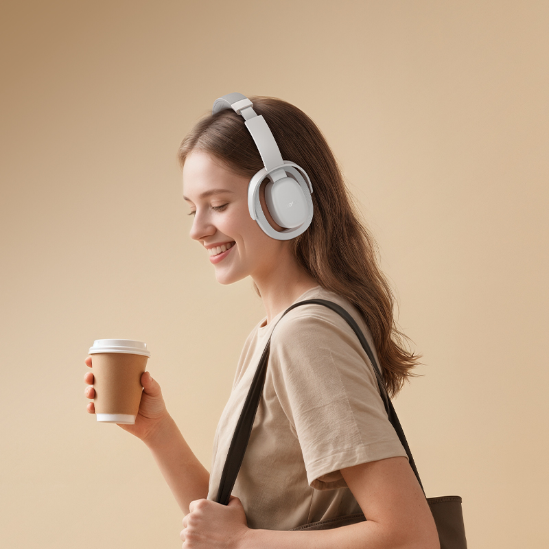 Беспроводные наушники накладные HOCO W67 Rhyme, Bluetooth, серый фото