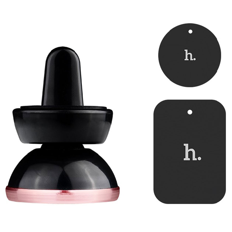 Автомобильный держатель HOCO CA3 Outlet, магнитный, на воздуховод, черный+серый фото