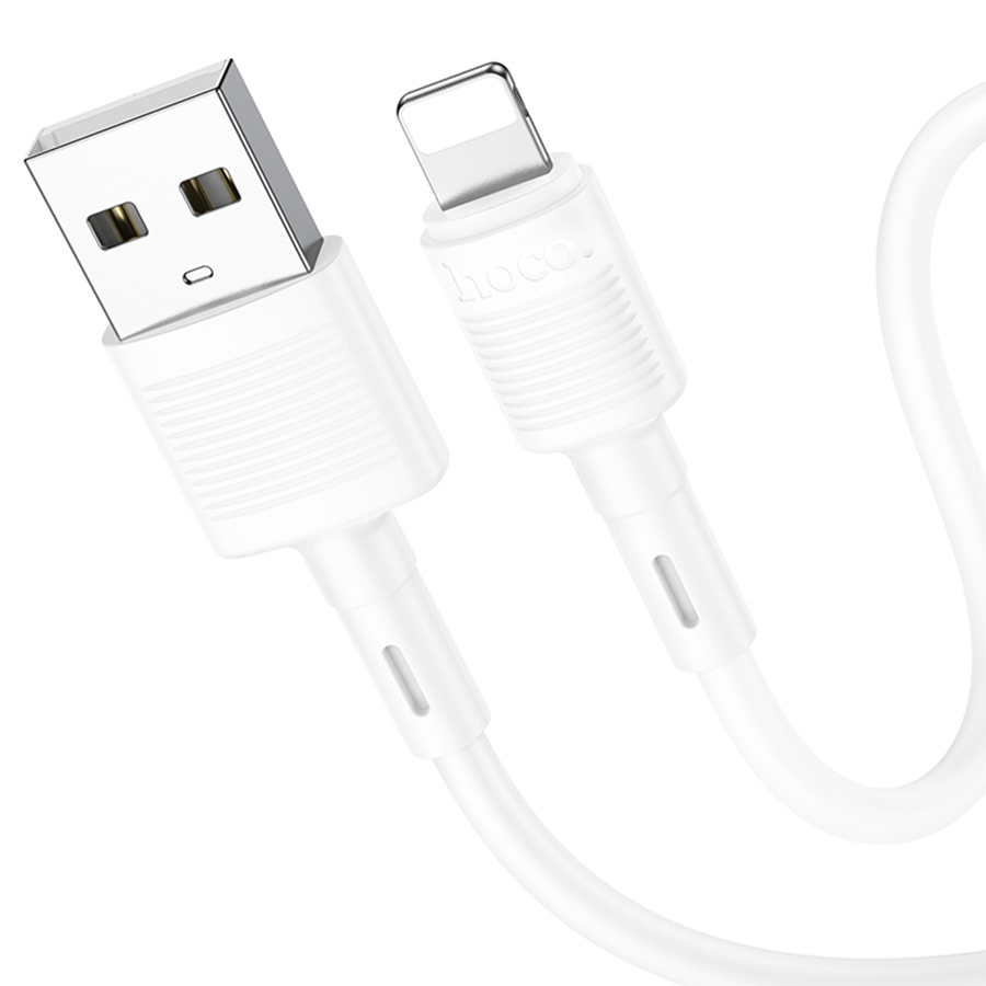 Кабель USB HOCO X83 Victory USB - Lightning, 2.4А, 1 м, белый фото