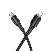 Кабель USB-C HOCO X120 Beneficio Type-C - Lightning, 27W, 1 м, черный фото