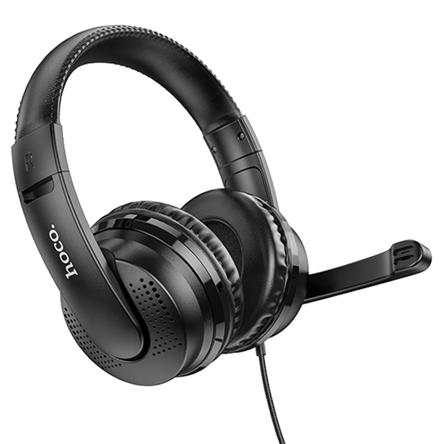 Проводные наушники HOCO W103 Magic, Jack 3.5mm+AUX, 1.2 м, черный фото