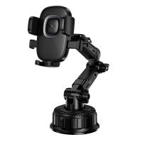 Автомобильный держатель HOCO H89 Crown, зажимной, на приборную панель, черный+серый металлик фото