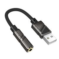Переходник/Адаптер BOROFONE BV23 Dignity USB2.0 (m) - Jack 3,5 (f), 15 см, черный фото