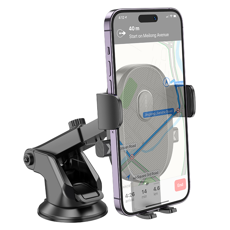 Автомобильный держатель BOROFONE BH93 Grand, зажимной, на приборную панель, черный фото