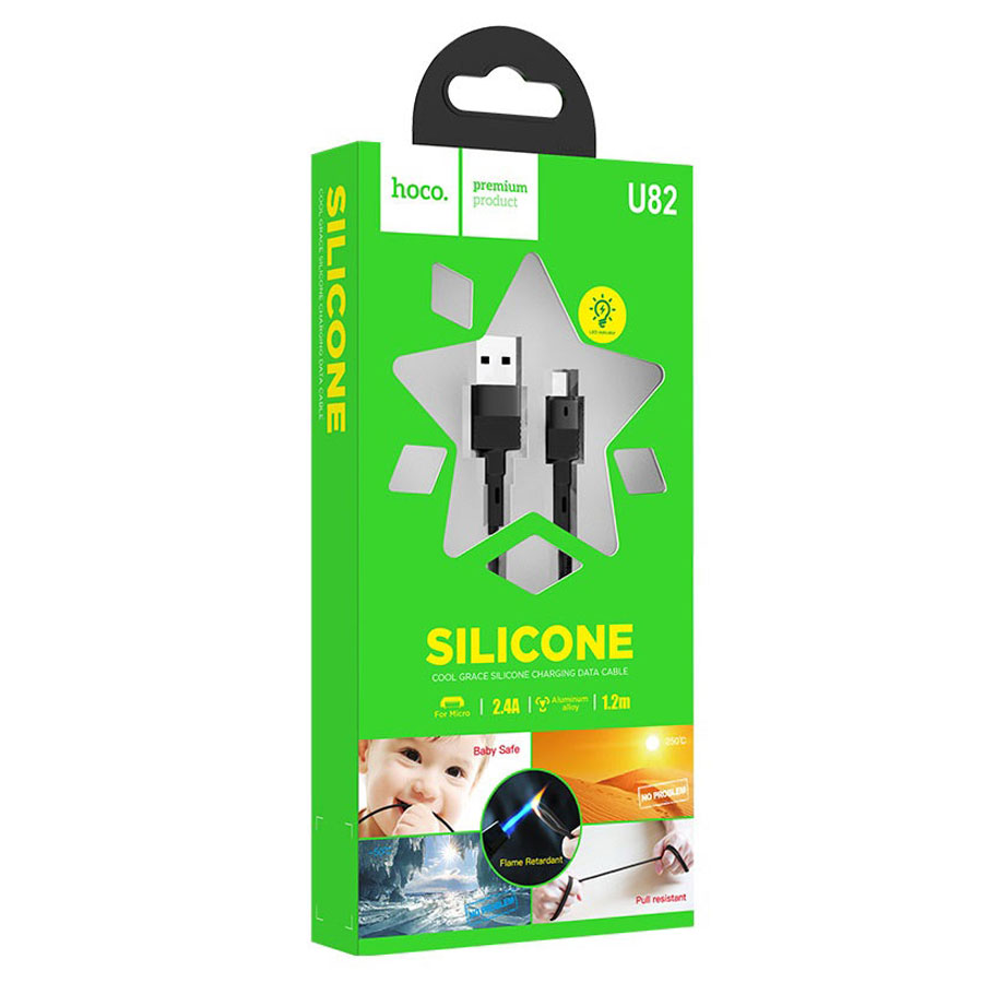 Кабель USB HOCO U82 Cool USB - MicroUSB, 2.4А, 1.2 м, черный оптом недорого с доставкой Кабель USB HOCO U82 Cool USB - MicroUSB, 2.4А, 1.2 м, черный фото