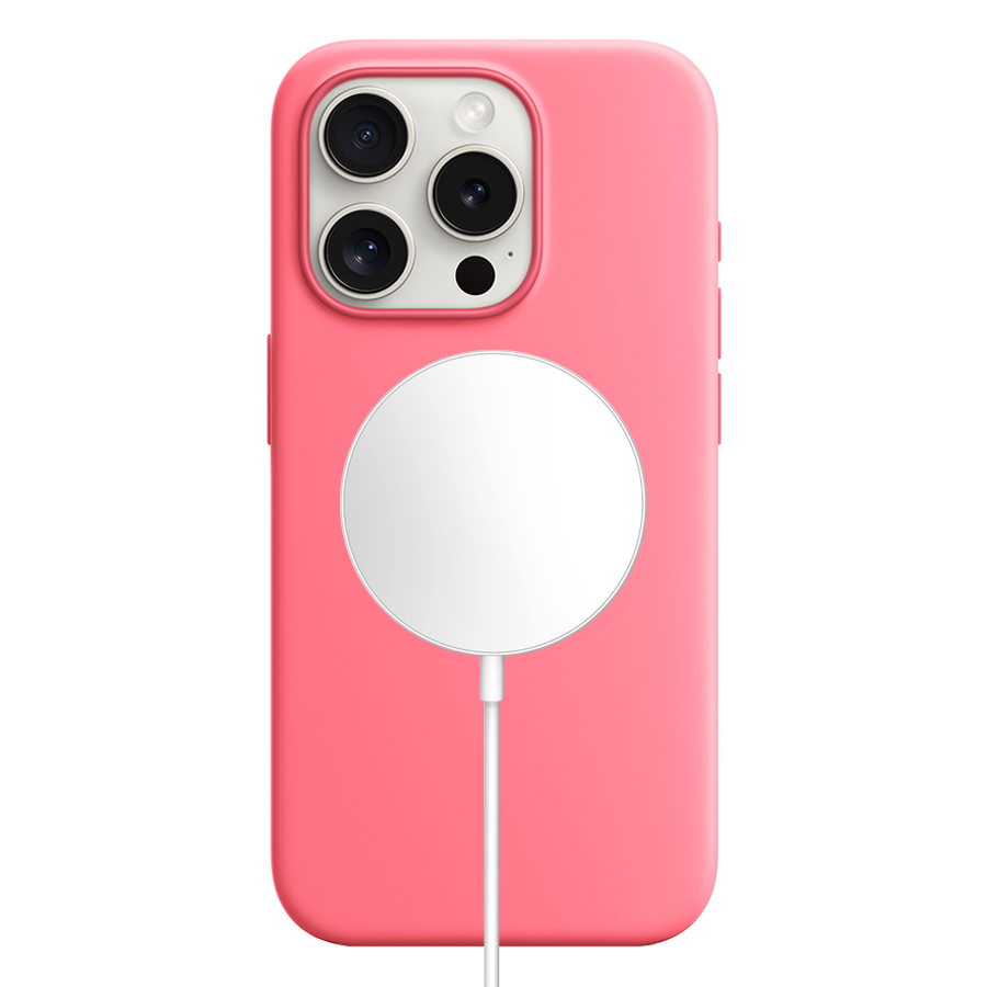 Чехол Silicone Case with MagSafe и Анимация цвета для iPhone 15 Pro 6.1", розовый (12) фото