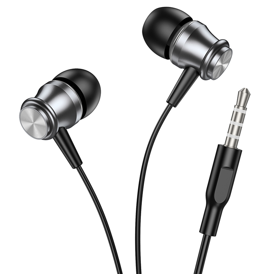 Проводные наушники BOROFONE BM75 Platinum, Jack 3.5mm, 1.2 м, серый металлик фото