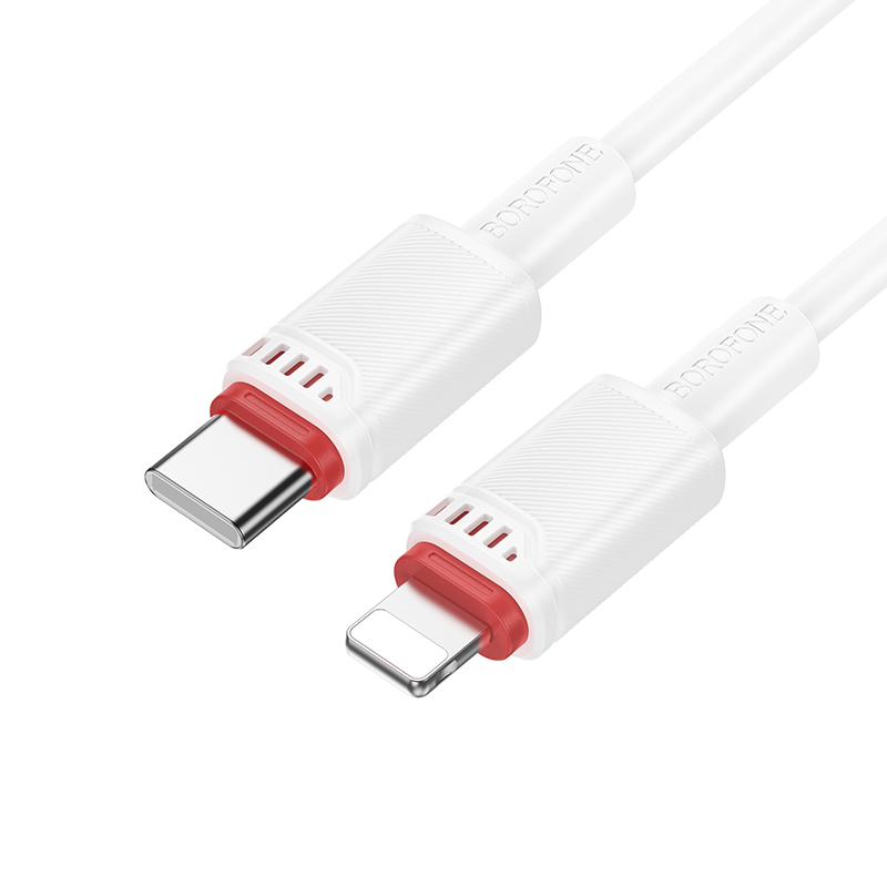 Кабель USB-C BOROFONE BX110 Beneficio Type-C - Lightning, 27W, 1 м, белый фото