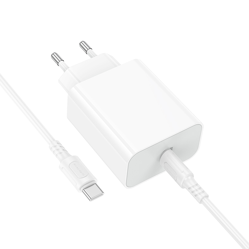 Сетевое зарядное устройство BOROFONE BA107A Stellar 1xUSB-C с Кабелем Type-C - Type-C, 30W, белый фото
