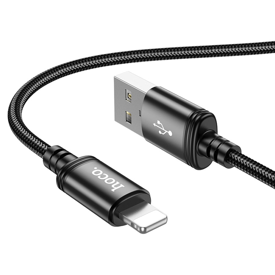 Кабель USB HOCO X89 Wind USB - Lightning, 2.4А, 1 м, черный фото