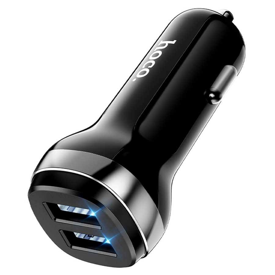 Автомобильное зарядное устройство HOCO Z40 Superior, 2xUSB, 2.4A, черный фото