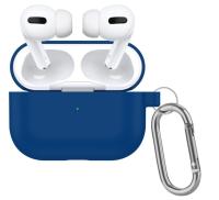 Чехол силиконовый с карабином для AirPods 3, синий (9) фото