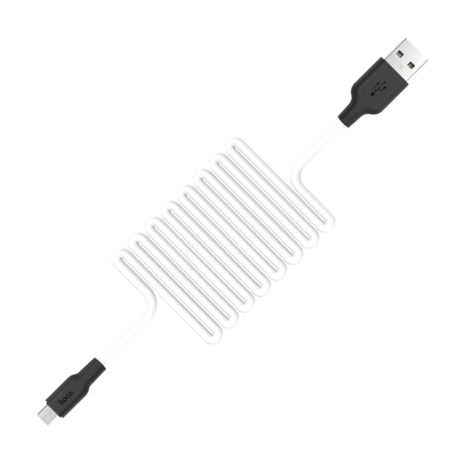 Кабель USB HOCO X21 Silicone USB - Type-C, 2А, 1 м, белый+черный фото