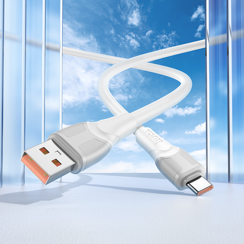 Кабель USB HOCO X106 Big bull USB - Type-C, 5A, 3 м, белый фото
