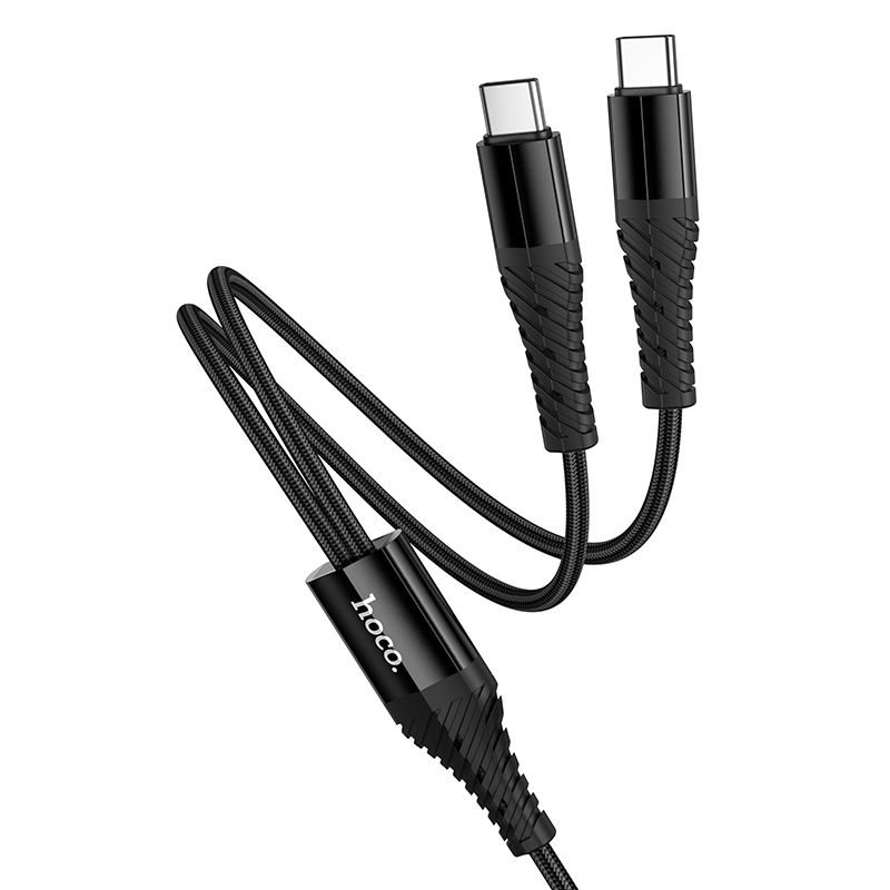 Кабель USB-C HOCO X123 Victory 2 в 1 Type-C - 2xType-C, 5V/3A, 1 м, черный фото