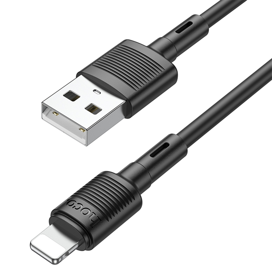 Кабель USB HOCO X83 Victory USB - Lightning, 2.4А, 1 м, черный фото