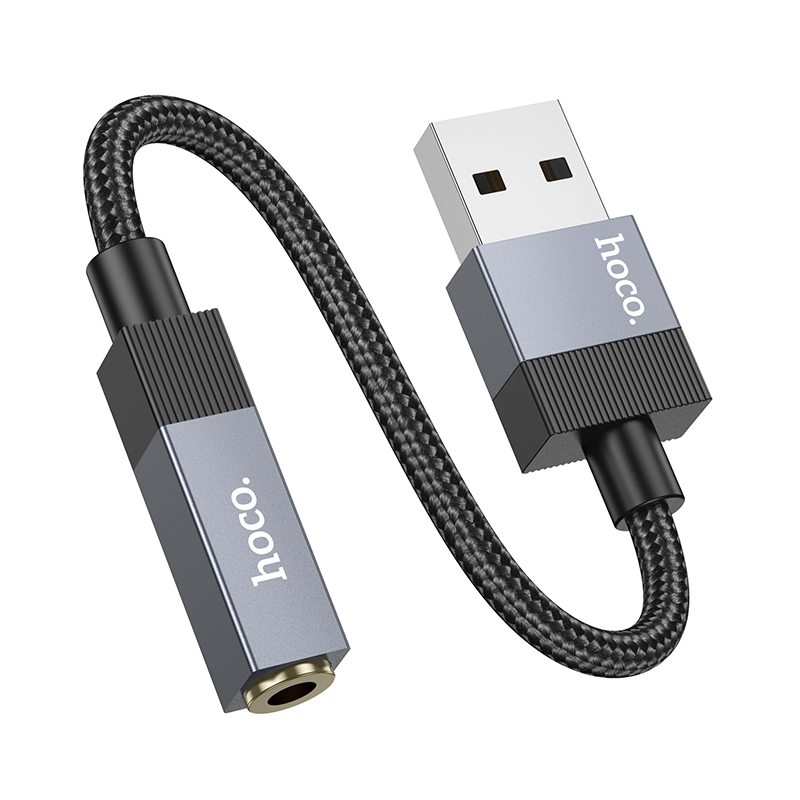 Переходник/Адаптер HOCO UPA32D Clever USB (m) - Jack 3,5 (f), 15 см, черный фото