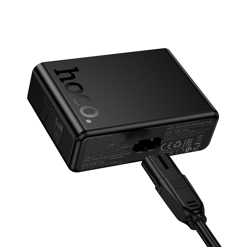 Сетевое зарядное устройство HOCO C152A Modern 1xUSB + 5xUSB-C, 3A, 70W, черный фото