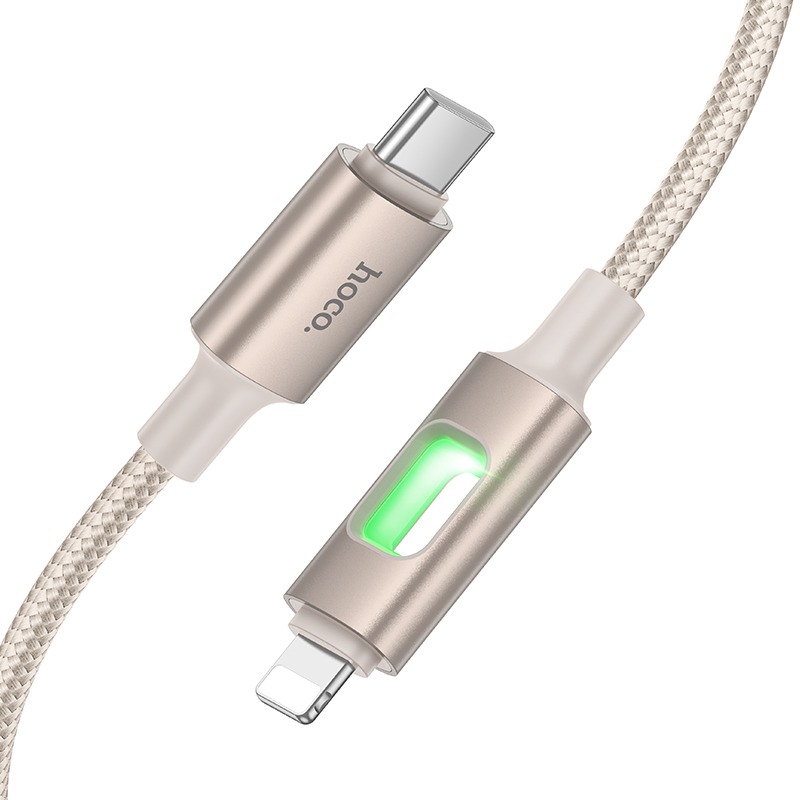 Кабель USB-C HOCO U144 Charging Type-C - Lightning, 27W, 1.2 м, золотой фото