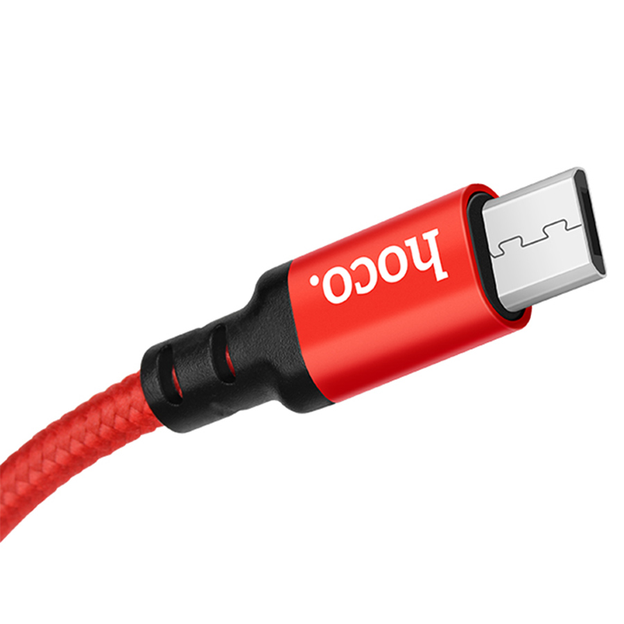 Кабель USB HOCO X14 Times speed USB - MicroUSB, 2А, 1 м, красный+черный фото