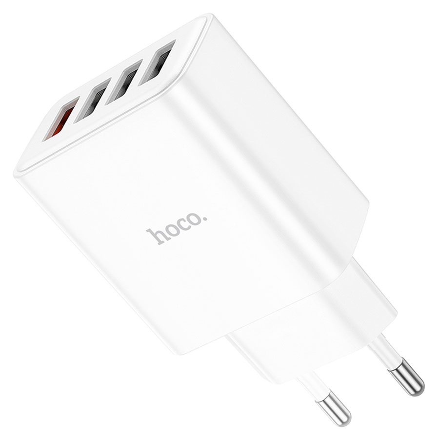 Сетевое зарядное устройство HOCO C102A Fuerza 4xUSB, 2.1A, 18W, белый фото