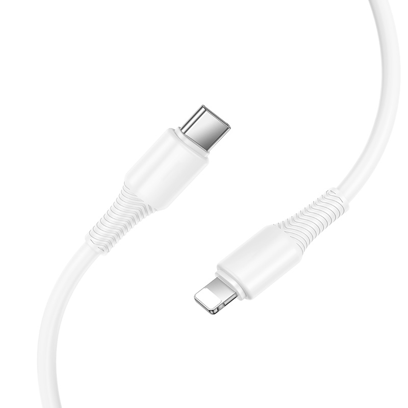Кабель USB-C HOCO X120 Beneficio Type-C - Lightning, 27W, 1 м, белый фото