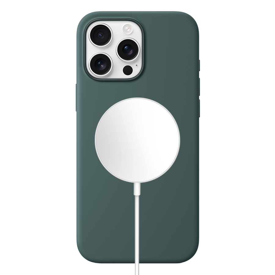 Чехол Silicone Case with MagSafe и Анимация цвета для iPhone 16 Pro Max (6.9"), темно-зеленый (4) фото