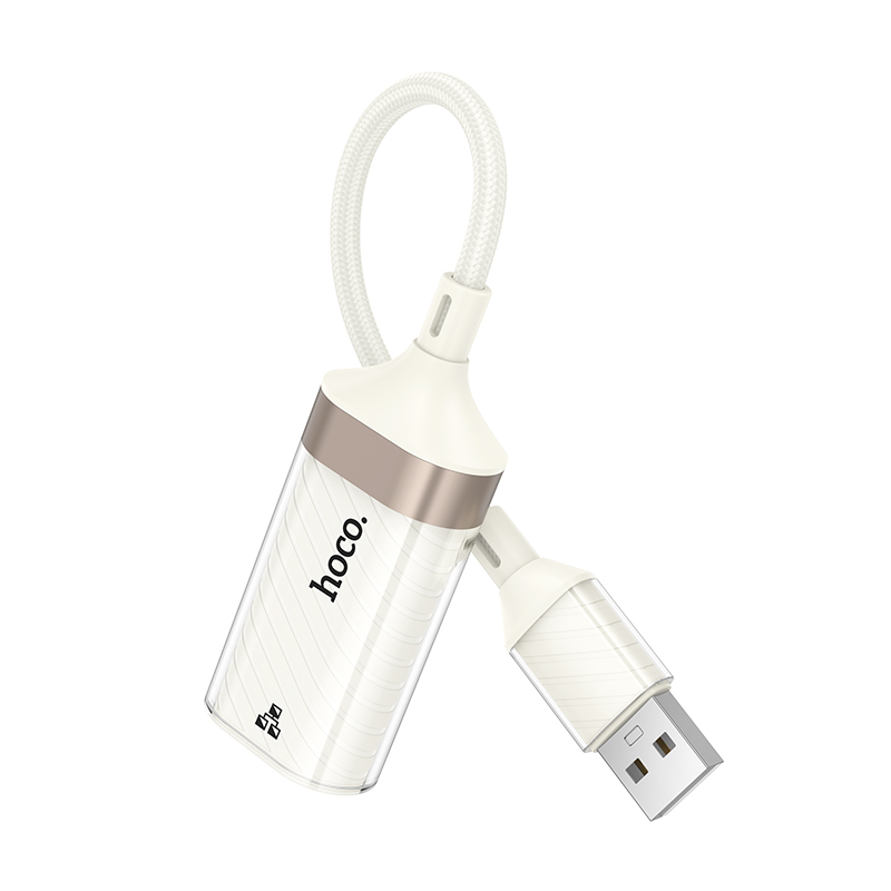 Переходник/Адаптер HOCO UA41 Crystal USB (m) - RJ45 (f), 15 см, белый фото