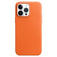 Чехол Leather Case MagSafe для iPhone 14 Pro Max 6.7", оранжевый (5) фото