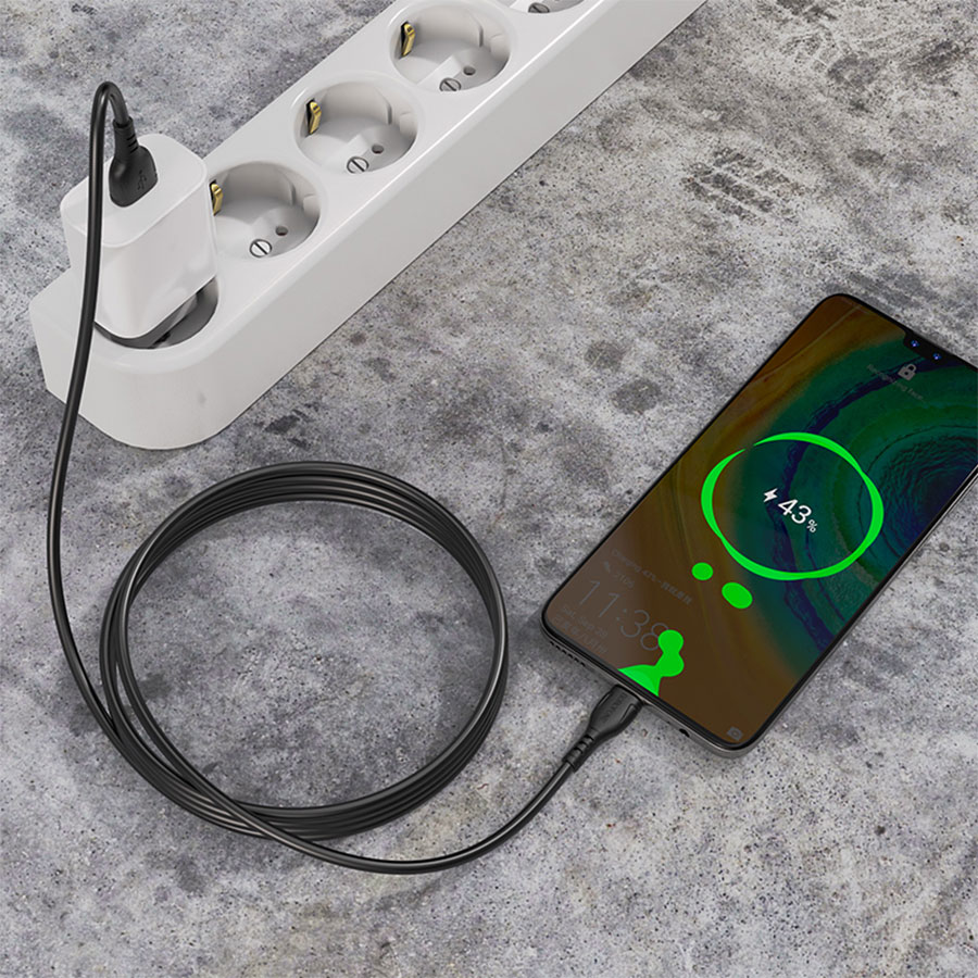 Кабель USB BOROFONE BX51 Triumph USB - Type-C, 3A, 1 м, черный оптом недорого с доставкой Кабель USB BOROFONE BX51 Triumph USB - Type-C, 3A, 1 м, черный фото