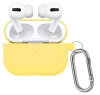 Чехол силиконовый с карабином для Airpods Pro 2, желтый (10) фото