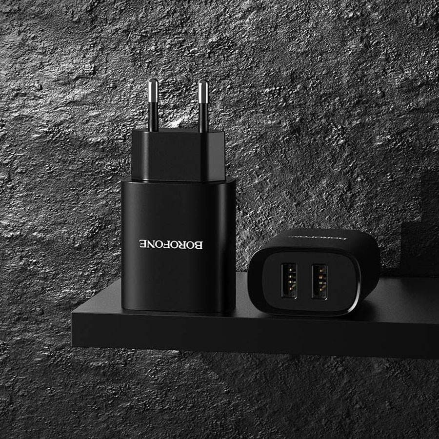 Сетевое зарядное устройство BOROFONE BN2 super fast 2xUSB, 2.1A, черный фото