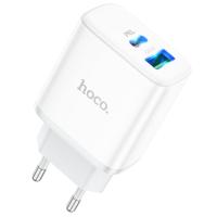 Сетевое зарядное устройство HOCO C105A Stage 1xUSB + 1xUSB-C, 3A, 20W, белый фото