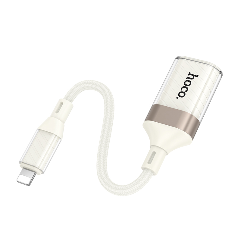 Переходник/Адаптер HOCO UA39 Lightning (m) - USB (f), 13 см, белый фото